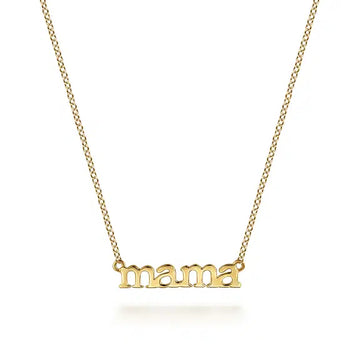 GABRIEL & CO- 14K Yellow Gold MAMA Script Necklace